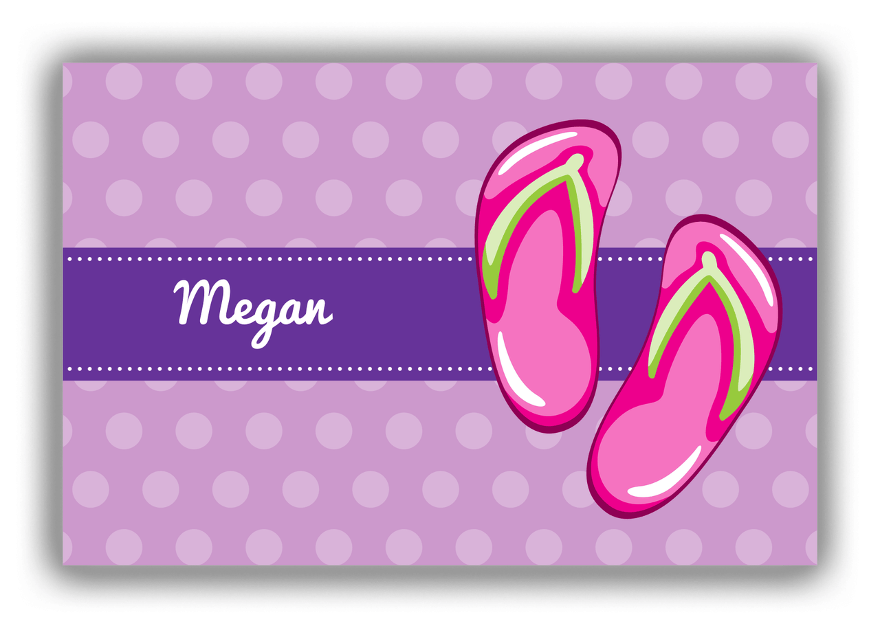 Personalized Beach Canvas Wrap & Photo Print XIV - Flip Flops - Polka Dots - Front View