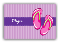 Thumbnail for Personalized Beach Canvas Wrap & Photo Print XIV - Flip Flops - Vertical Stripes - Front View