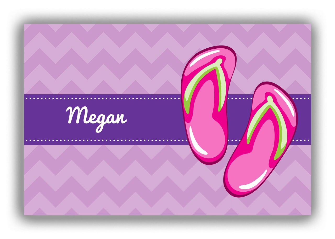 Personalized Beach Canvas Wrap & Photo Print XIV - Flip Flops - Chevron - Front View