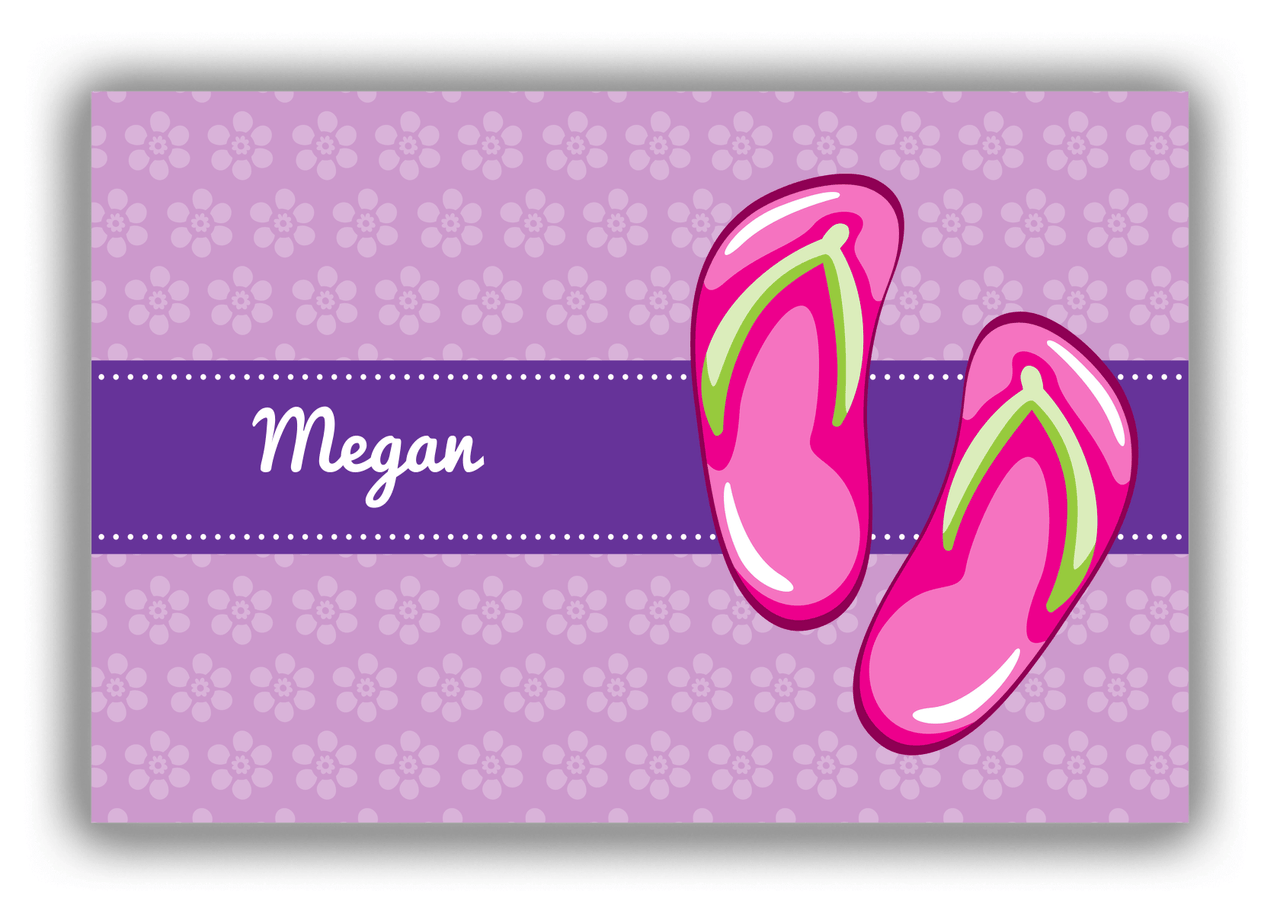 Personalized Beach Canvas Wrap & Photo Print XIV - Flip Flops - Flowers - Front View