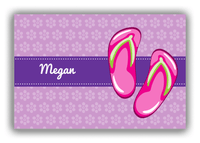 Thumbnail for Personalized Beach Canvas Wrap & Photo Print XIV - Flip Flops - Flowers - Front View