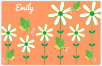 Thumbnail for Personalized Butterfly Placemat V - Orange Background - Green Butterflies I -  View