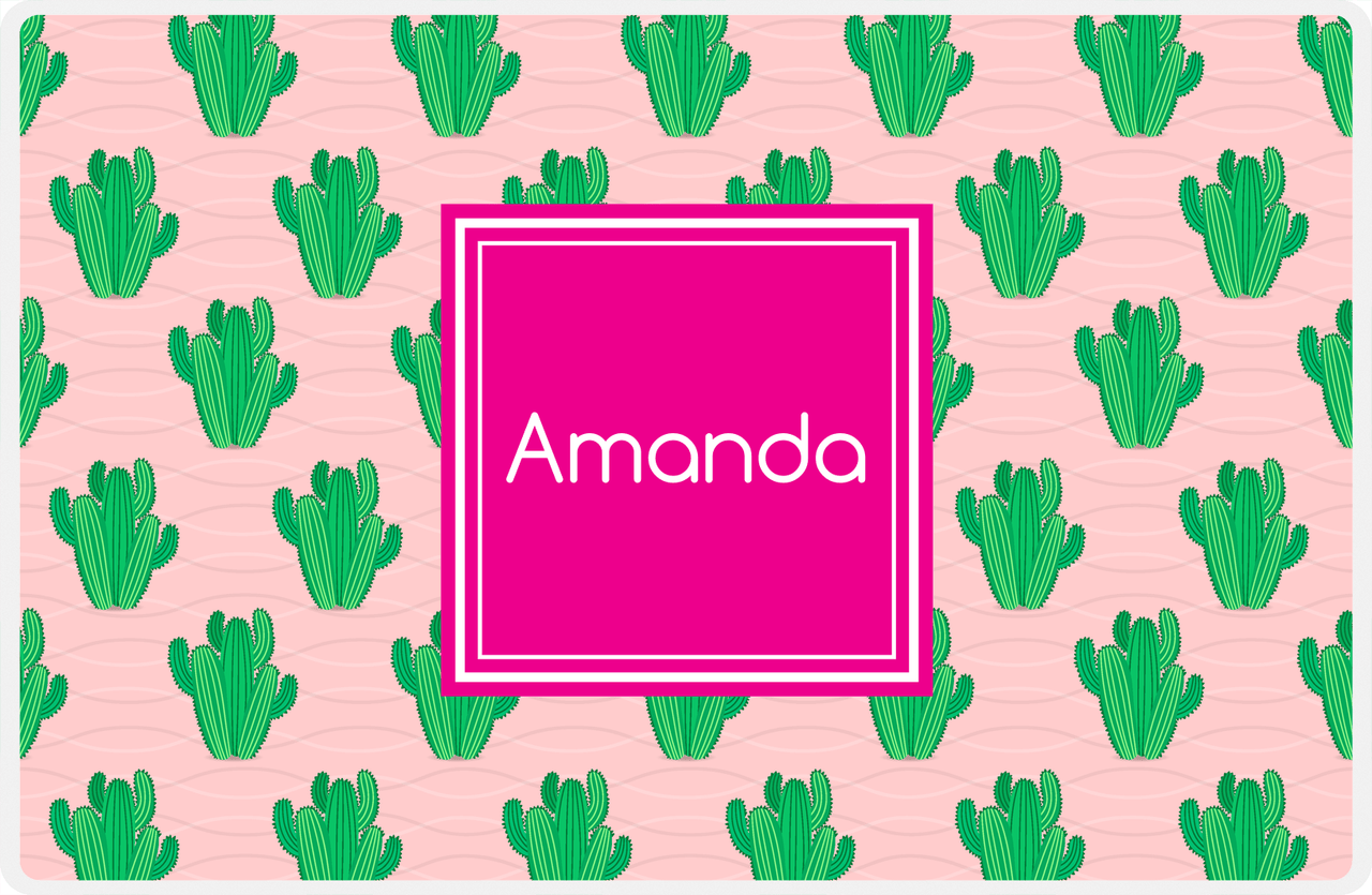 Personalized Cactus / Succulent Placemat IX - Cactus Pattern VI -  View