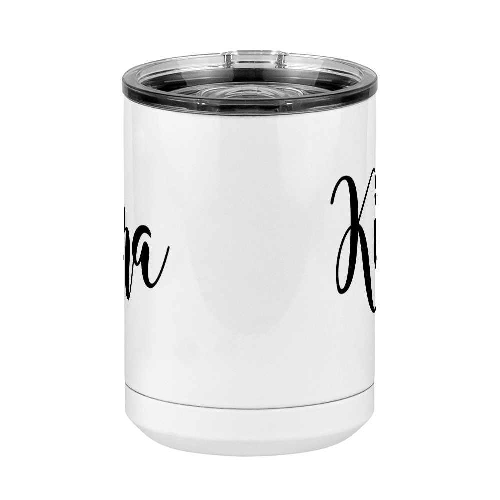 Personalized Coffee Mug Tumbler with Handle (15 oz), Customize Name in Script Cursive Calligraphy - Front View