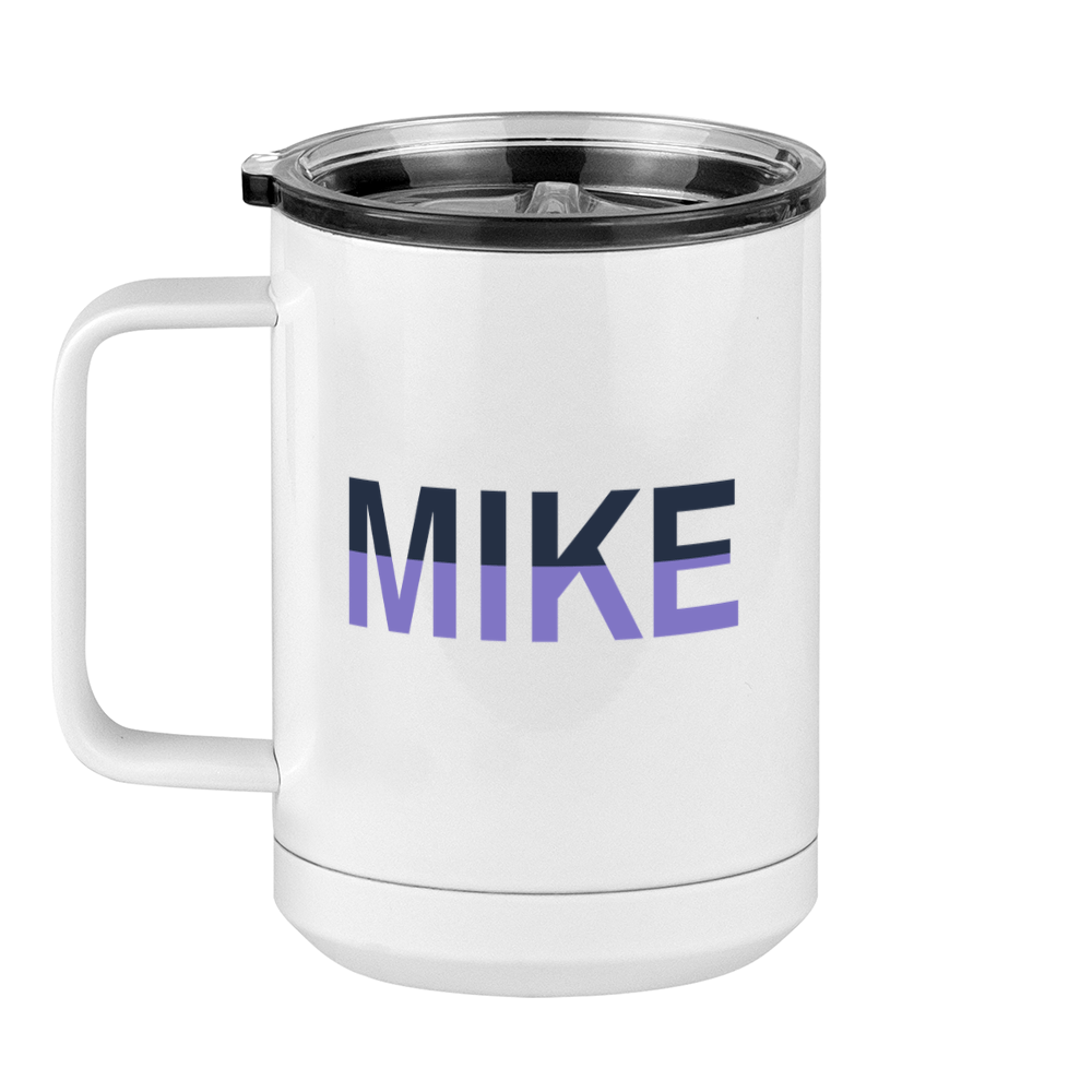 Personalized Coffee Mug Tumbler with Handle (15 oz) - Left View