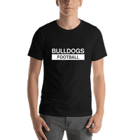 Thumbnail for Custom High School Bulldogs Football T-Shirt - Black - Shirt View