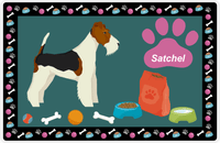 Thumbnail for Personalized Dogs Placemat IV - Fox Terrier - Dark Teal Background -  View