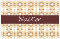 Thumbnail for Personalized Flower Comb Placemat - Light Brown and Champagne - Brown Ribbon Frame -  View