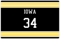 Thumbnail for Personalized Jersey Number Placemat - Iowa - Triple Stripe -  View