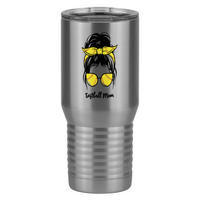 Thumbnail for Personalized Messy Bun Tall Travel Tumbler (20 oz) - Softball Mom - Left View