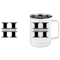 Thumbnail for Personalized Name & Initial Coffee Mug Tumbler with Handle (15 oz) - Design View