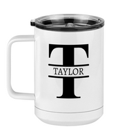 Thumbnail for Personalized Name & Initial Coffee Mug Tumbler with Handle (15 oz) - Left View