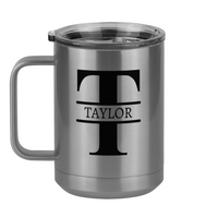 Thumbnail for Personalized Name & Initial Coffee Mug Tumbler with Handle (15 oz) - Left View