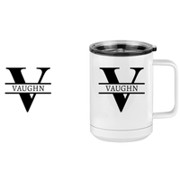 Thumbnail for Personalized Name & Initial Coffee Mug Tumbler with Handle (15 oz) - Design View