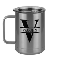 Thumbnail for Personalized Name & Initial Coffee Mug Tumbler with Handle (15 oz) - Left View