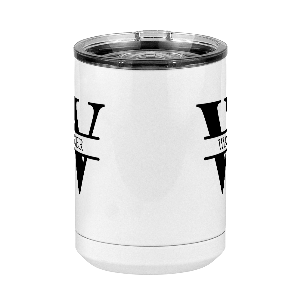 Personalized Name & Initial Coffee Mug Tumbler with Handle (15 oz) - Front View