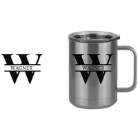 Thumbnail for Personalized Name & Initial Coffee Mug Tumbler with Handle (15 oz) - Design View