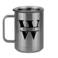 Thumbnail for Personalized Name & Initial Coffee Mug Tumbler with Handle (15 oz) - Left View