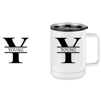 Thumbnail for Personalized Name & Initial Coffee Mug Tumbler with Handle (15 oz) - Design View