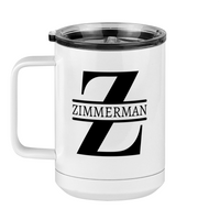 Thumbnail for Personalized Name & Initial Coffee Mug Tumbler with Handle (15 oz) - Left View