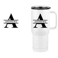 Thumbnail for Personalized Name & Initial Travel Coffee Mug Tumbler with Handle (20 oz) - Design View