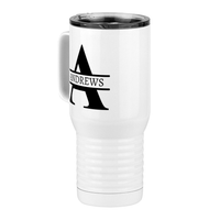 Thumbnail for Personalized Name & Initial Travel Coffee Mug Tumbler with Handle (20 oz) - Front Left View