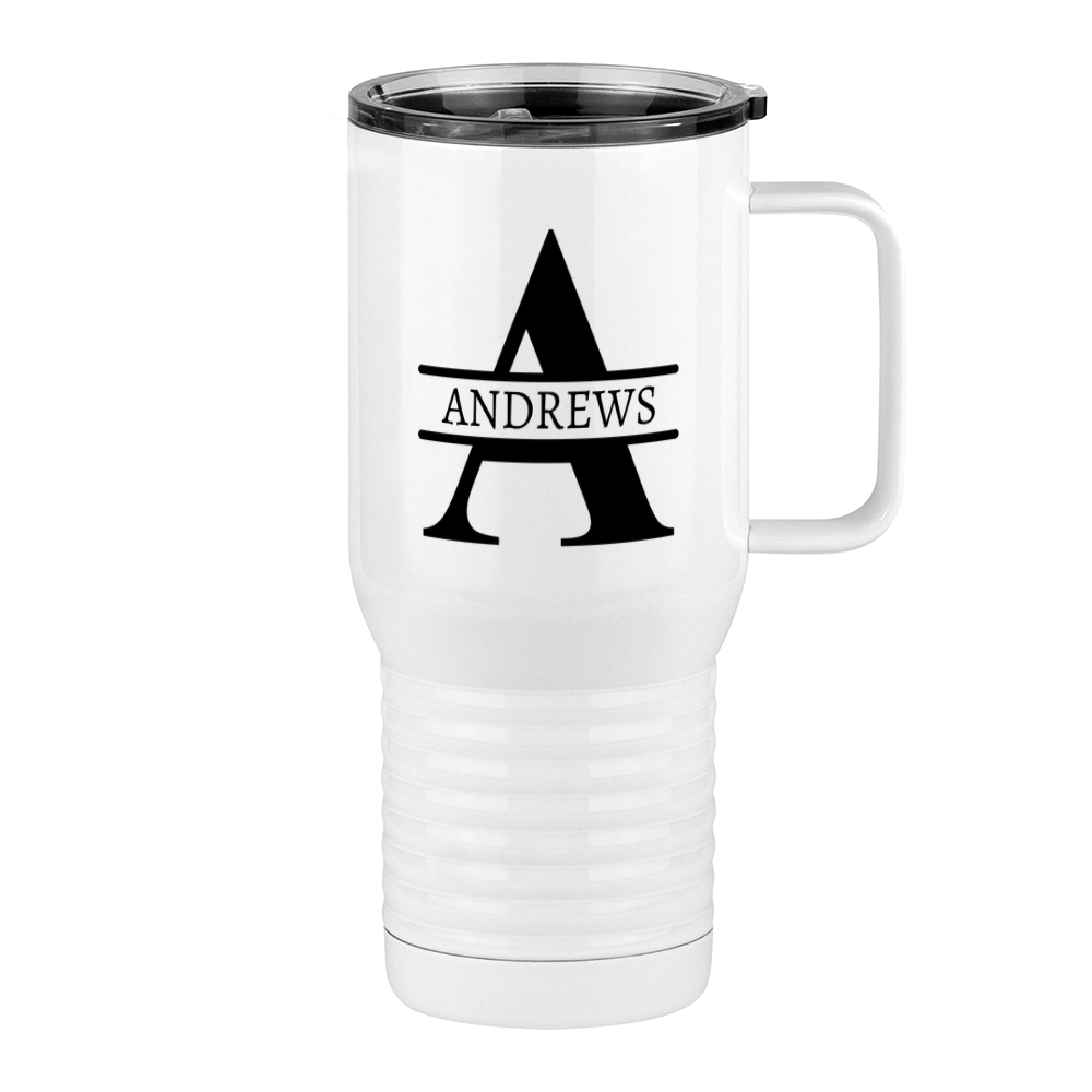 Personalized Name & Initial Travel Coffee Mug Tumbler with Handle (20 oz) - Right View