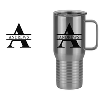 Thumbnail for Personalized Name & Initial Travel Coffee Mug Tumbler with Handle (20 oz) - Design View