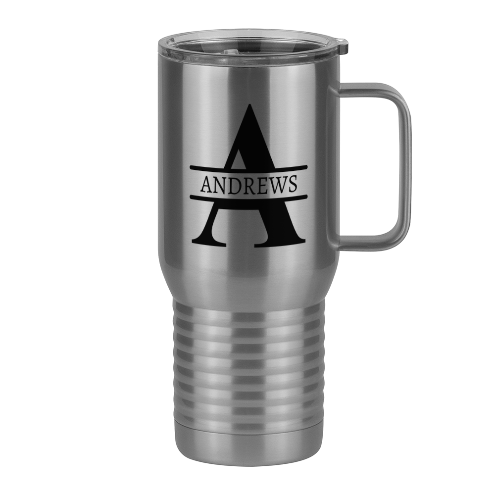 Personalized Name & Initial Travel Coffee Mug Tumbler with Handle (20 oz) - Right View