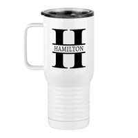 Thumbnail for Personalized Name & Initial Travel Coffee Mug Tumbler with Handle (20 oz) - Left View