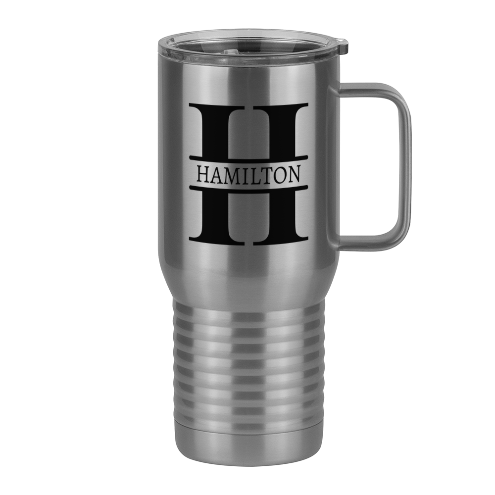 Personalized Name & Initial Travel Coffee Mug Tumbler with Handle (20 oz) - Right View