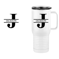 Thumbnail for Personalized Name & Initial Travel Coffee Mug Tumbler with Handle (20 oz) - Design View