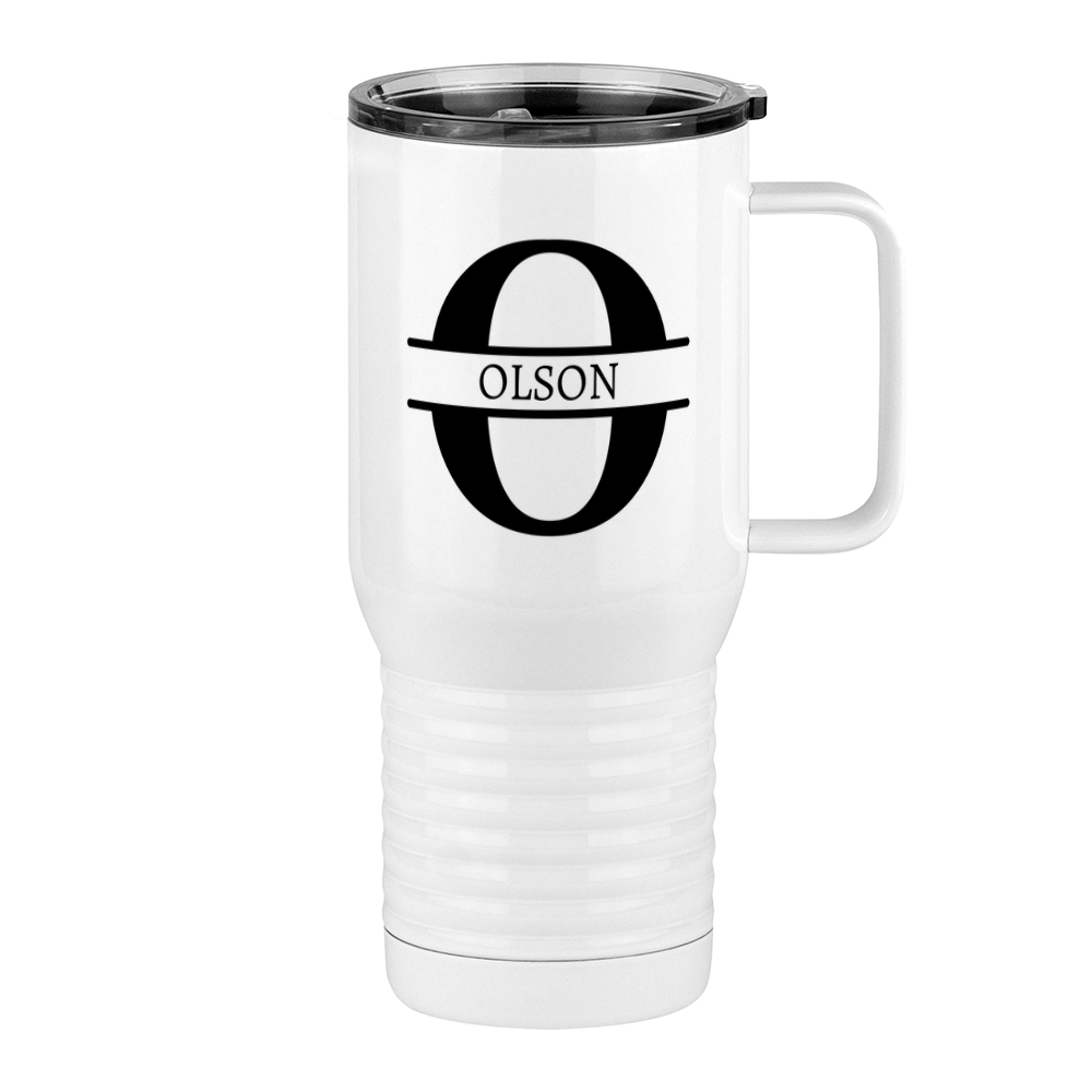 Personalized Name & Initial Travel Coffee Mug Tumbler with Handle (20 oz) - Right View