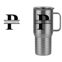 Thumbnail for Personalized Name & Initial Travel Coffee Mug Tumbler with Handle (20 oz) - Design View