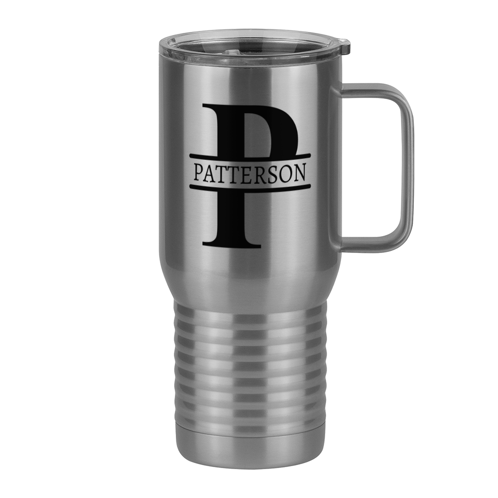 Personalized Name & Initial Travel Coffee Mug Tumbler with Handle (20 oz) - Right View