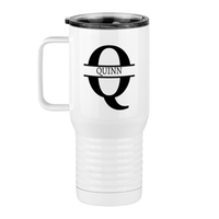 Thumbnail for Personalized Name & Initial Travel Coffee Mug Tumbler with Handle (20 oz) - Left View