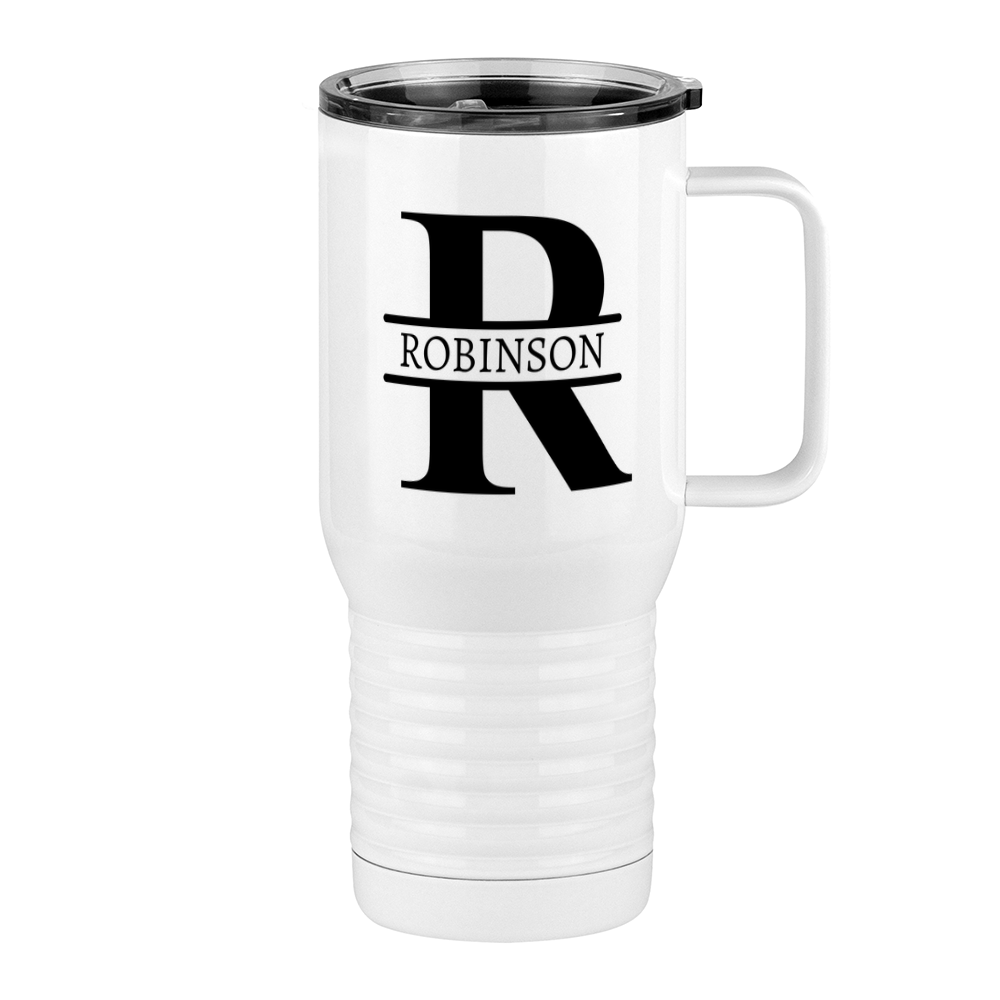 Personalized Name & Initial Travel Coffee Mug Tumbler with Handle (20 oz) - Right View