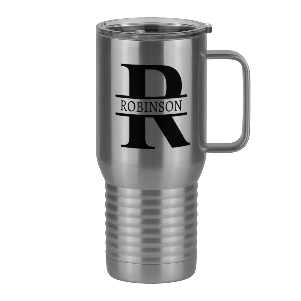 Personalized Name & Initial Travel Coffee Mug Tumbler with Handle (20 oz) - Right View