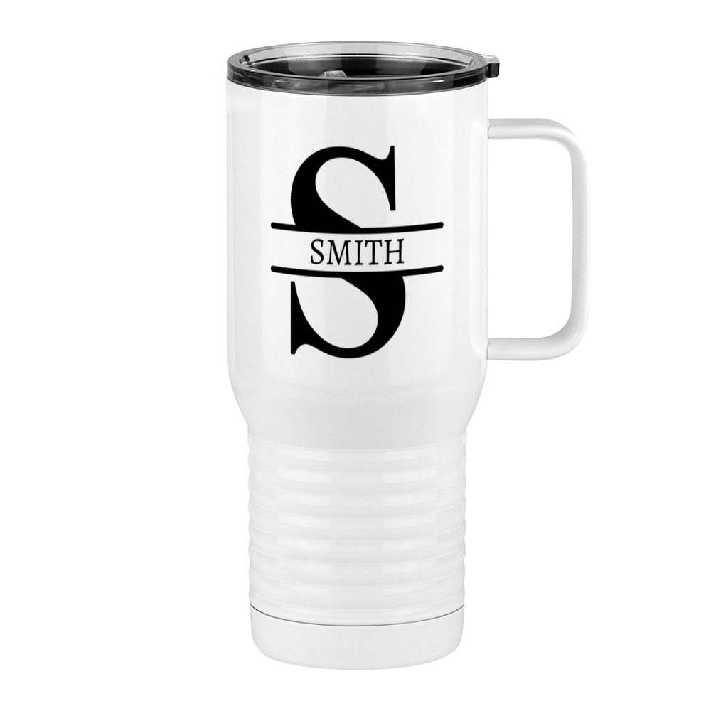 Personalized Name & Initial Travel Coffee Mug Tumbler with Handle (20 oz) - Right View