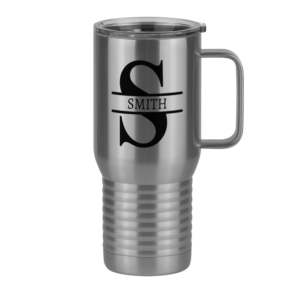 Personalized Name & Initial Travel Coffee Mug Tumbler with Handle (20 oz) - Right View