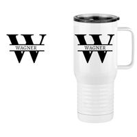 Thumbnail for Personalized Name & Initial Travel Coffee Mug Tumbler with Handle (20 oz) - Design View