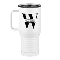 Thumbnail for Personalized Name & Initial Travel Coffee Mug Tumbler with Handle (20 oz) - Left View