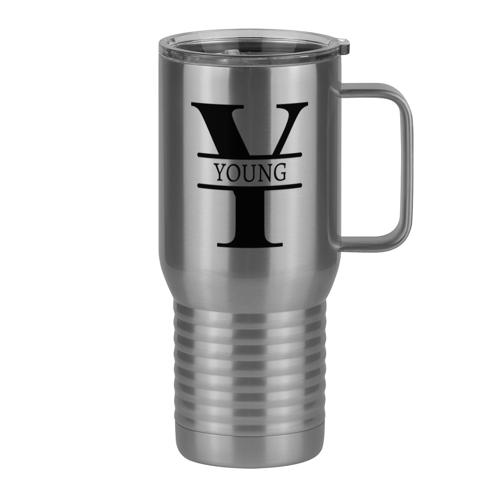 Personalized Name & Initial Travel Coffee Mug Tumbler with Handle (20 oz) - Right View