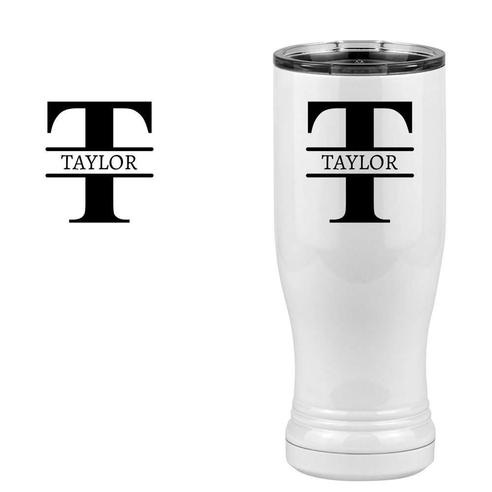 Personalized Name & Initial Pilsner Tumbler (14 oz) - Design View