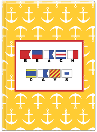 Thumbnail for Personalized Nautical Flags Journal with Anchors - Yellow and Red - Flags with Small Letters - Front View