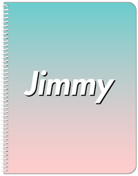 Thumbnail for Personalized Ombre Notebook - Teal and Pink - Front View