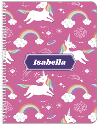 Thumbnail for Personalized Rainbows Notebook III - Unicorns - Decorative Rectangle Nameplate - Front View