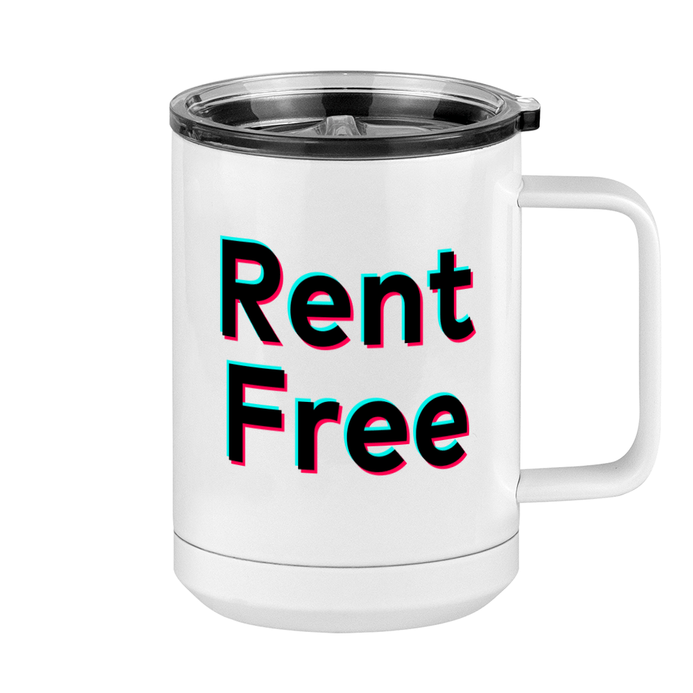 Rent Free Coffee Mug Tumbler with Handle (15 oz) - TikTok Trends - Right View