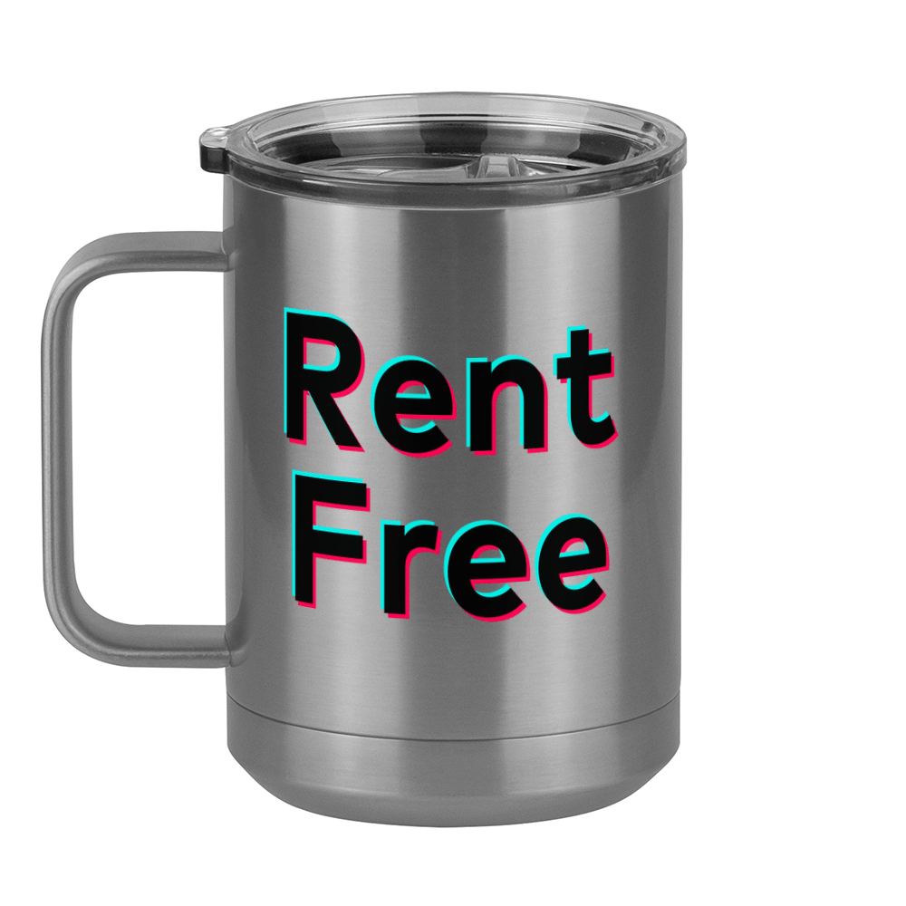 Rent Free Coffee Mug Tumbler with Handle (15 oz) - TikTok Trends - Left View