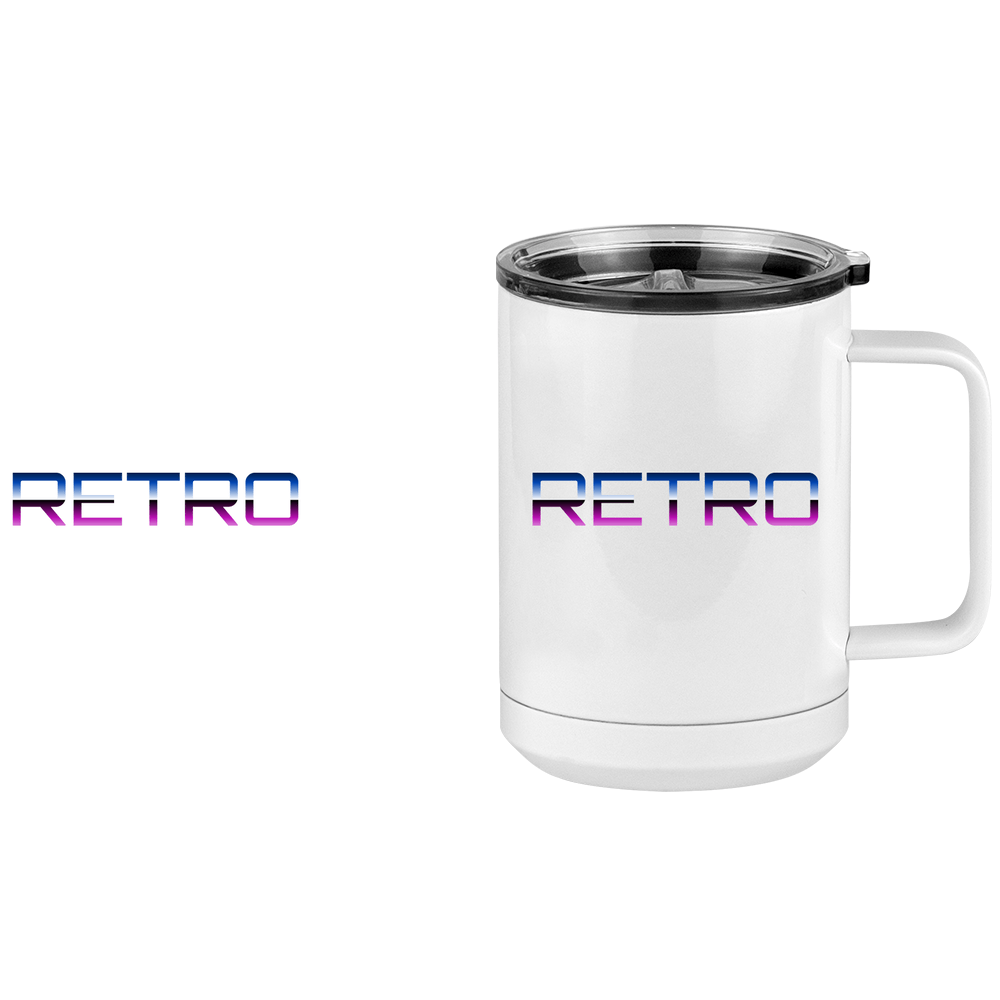 Retro Coffee Mug Tumbler with Handle (15 oz) - Design View